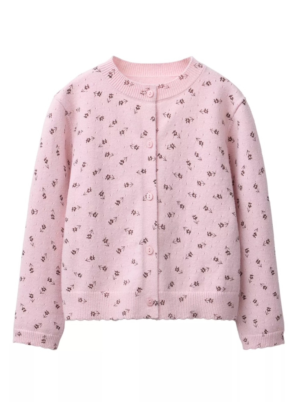ZARA girl‘s floral knit cardigan